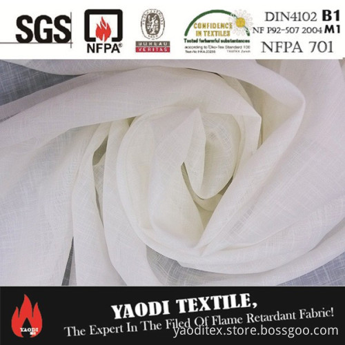 Best sale chinese fire retardant slubed yarn lace curtain fabric for sale